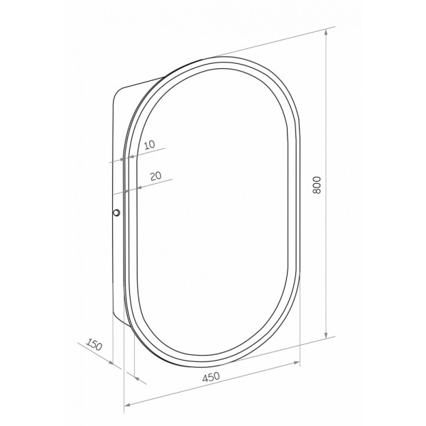 Шкаф зеркальный Континент Elmage white LED 450х800 (МВК047)