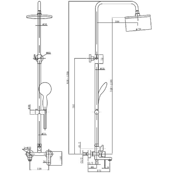 Душевая система Aquanet Passion S3 (AF300-72-S-B) Душевая система Aquanet Passion S3 (AF300-72-S-B)