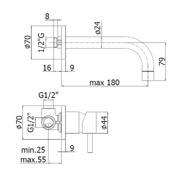 Смеситель для раковины Paffoni Stick термостатический, хром (SK006CR70)