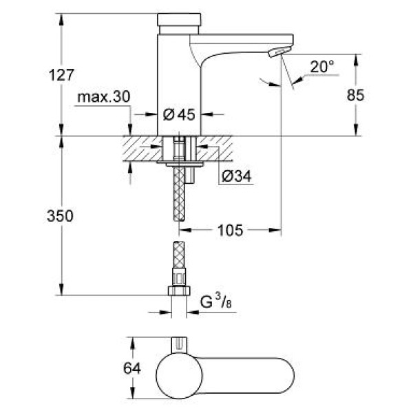 Смеситель для раковины Grohe Eurosmart Cosmopolitan S (36317000)