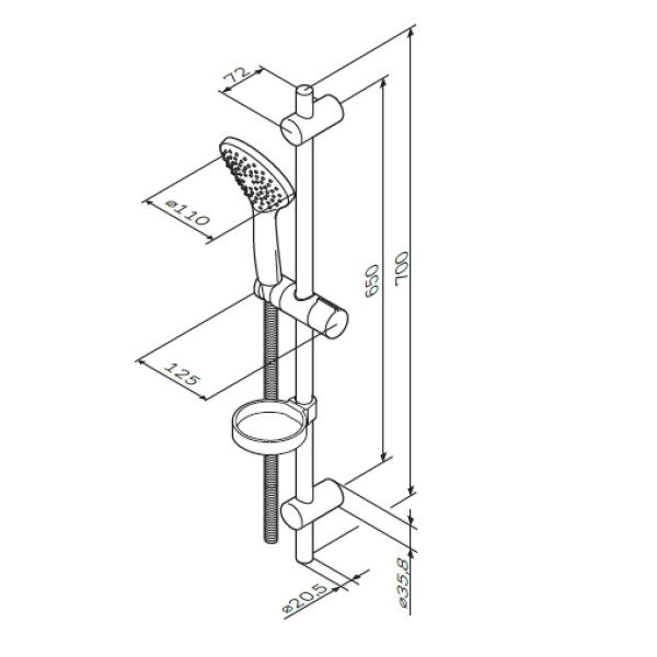Душевой гарнитур AM.PM Gem хром (F0190100)