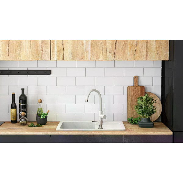 Мойка для кухни Rea north white гранит 59,5x48,5x18 белая (ZLE-00127)