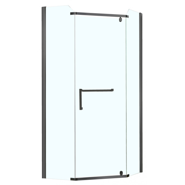 Душевое ограждение Azario Edmontion 90х90х200 стекло прозрачное профиль черный (AZ-NNC3231-1 90 BLACK)