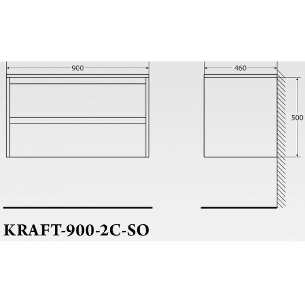 Тумба подвесная BelBagno Kraft 90 см Bianco Opaco (Kraft-900-2C-SO-BO)