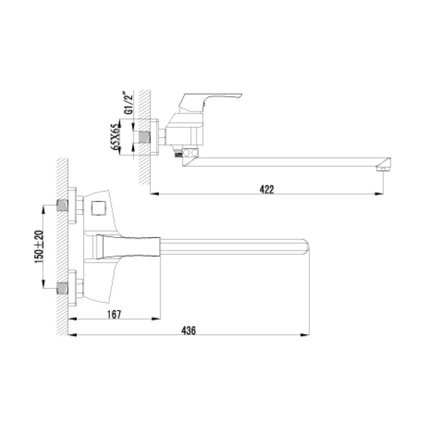 Смеситель для ванны и душа Lemark Unit (LM4517C)