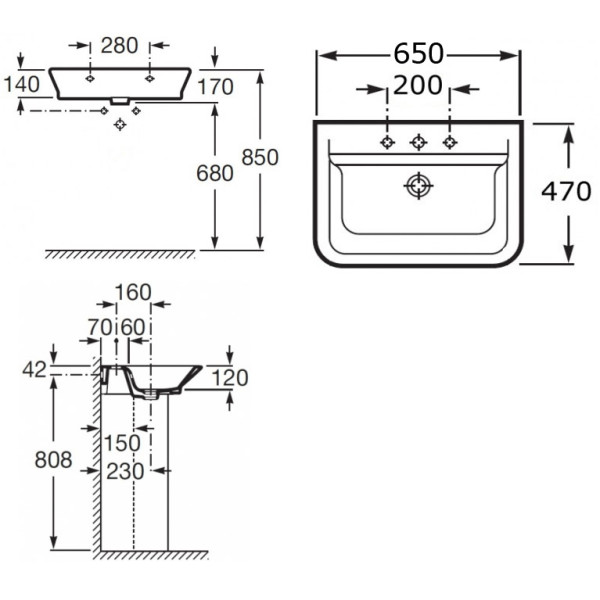 Раковина подвесная Roca Gap 65х47 (327473000)