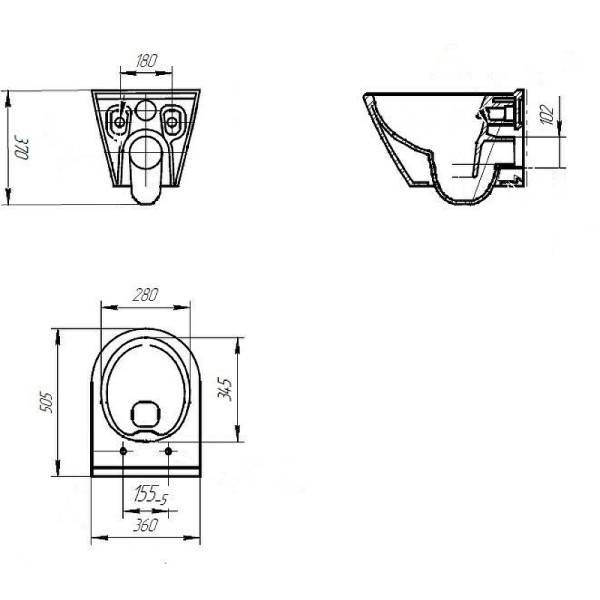 Унитаз подвесной Cersanit City Oval Clean On DPL EO slim (63114)