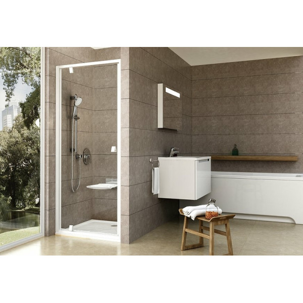 Дверь душевая Ravak Pivot PDOP1-90 90x190 стекло прозрачное, профиль белый (03G70101Z1)