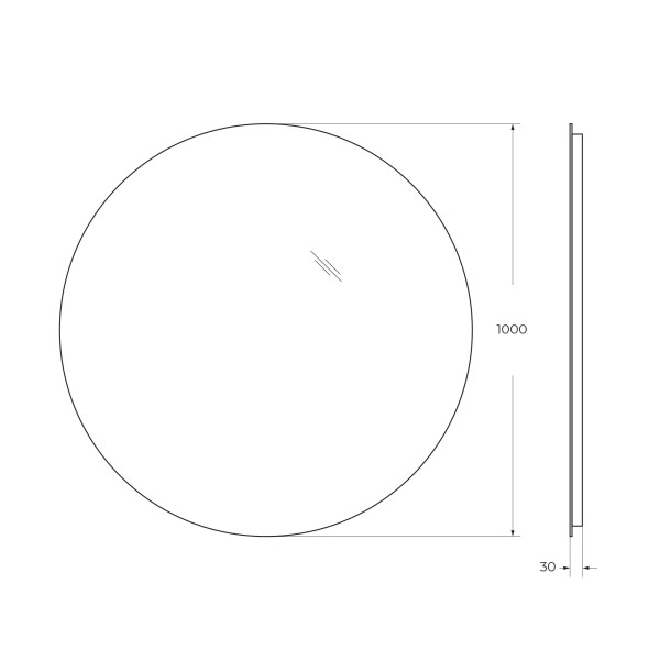 Зеркало BelBagno 1000x30 с интерьерной подсветкой без выключателя 12V 220-240V (SPC-INT-1000-LED)