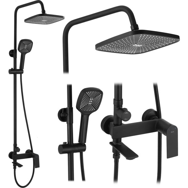 Душевая система с изливом Rea Storm Black mat (REA-P9533)