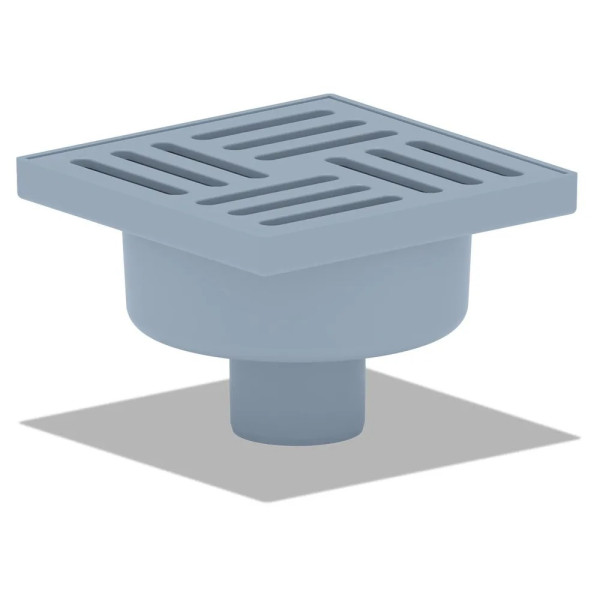 Трап вертикальный 50 мм. (150*150) АНИ нерегулируемый, с гидрозатвором (решетка пластик) АНИ пласт (TA5210)