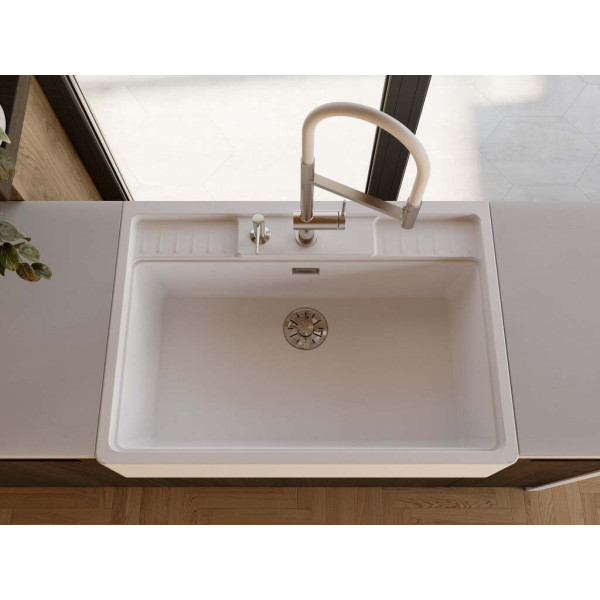 Смеситель для кухни Omoikiri Kanto-2 Plus-SB BN-WH с гибким изливом белый (4994450)