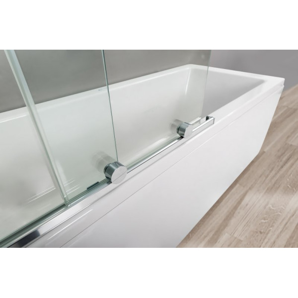 Душевая шторка для ванны Cezares Stream 80x150 стекло прозрачное, профиль хром (STREAM-VFS-11-80/150-C-Cr)