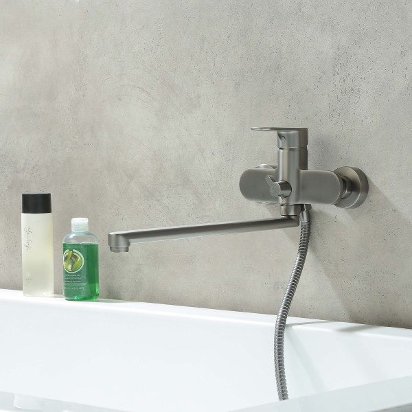 Смеситель для ванны и душа Aquatek Ника оружейная сталь (AQ1842BGM) Смеситель для ванны и душа Aquatek Ника оружейная сталь (AQ1842BGM)