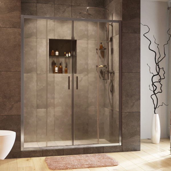 Душевая дверь WasserKraft Lippe 150*190 стекло прозрачное, профиль белый (45S08)