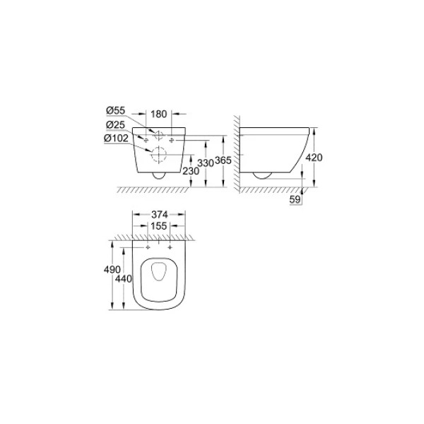 Унитаз подвесной Grohe Euro Ceramic (белый) Унитаз подвесной Grohe Euro Ceramic (белый)