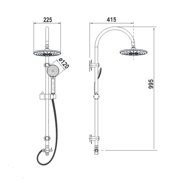 Душевой гарнитур Melodia Round хром (MSC00100C)