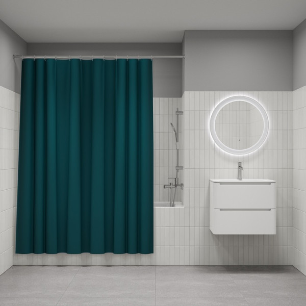 Шторка для ванн текстильная Iddis Promo 180x200 темно-зеленая (P04PE18i11)