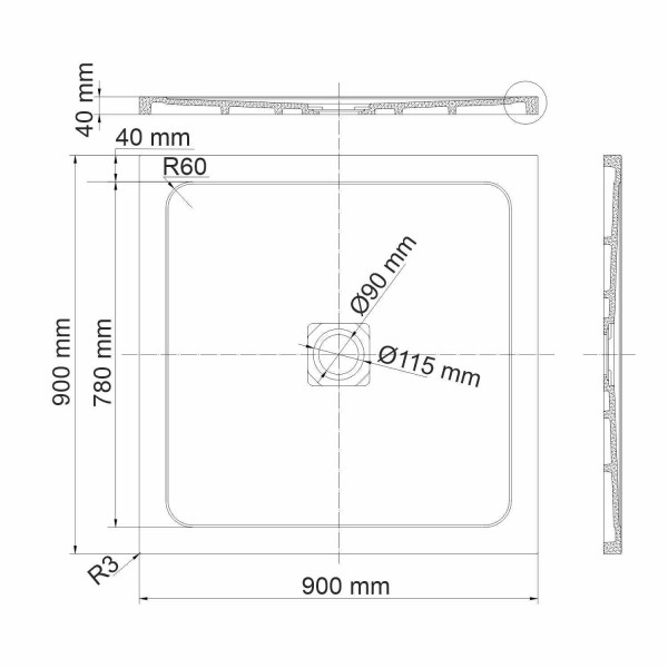 Душевой поддон Wasser Kraft Dinkel 90x90 (9070215) Душевой поддон Wasser Kraft Dinkel 90x90 (9070215)