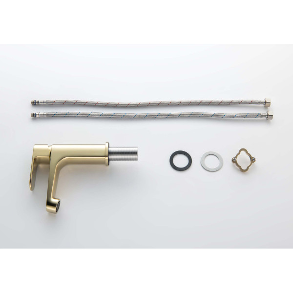 Смеситель для раковины Aquatek Оберон шлифованное золото (AQ1210BG)