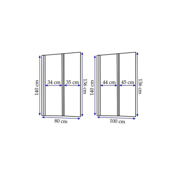 Душевая шторка на ванну складная REA Agat-2 80 (REA-W0700)