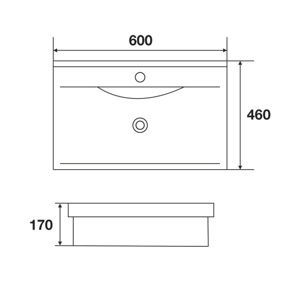 Раковина мебельная Azario 60x46x170 белая (AZ-4029-60) Раковина мебельная Azario 60x46x170 белая (AZ-4029-60)