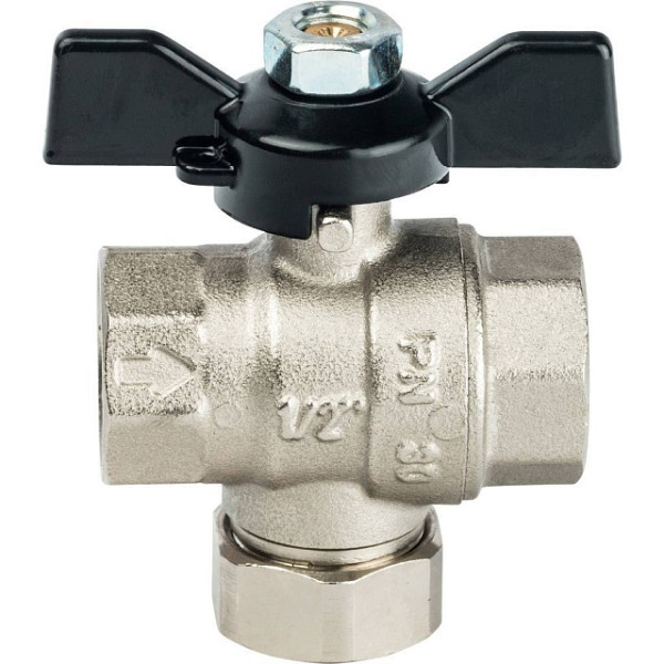 Кран 1/2" ВВ шаровый с фильтром Stout (чёрная бабочка) (SVF 0002 000015) Кран 1/2" ВВ шаровый с фильтром Stout (чёрная бабочка) (SVF 0002 000015)