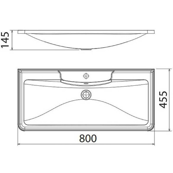 Раковина встраиваемая BelBagno 80 белая (BB800/455-LV-MR-ALR)