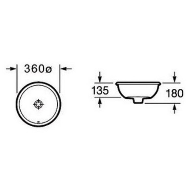 Раковина встраиваемая Roca Foro 36 круглая (327880000) Раковина встраиваемая Roca Foro 36 круглая (327880000)