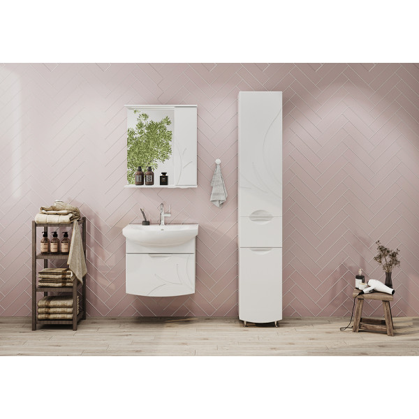 Шкаф зеркальный Volna Adel 600x700 белый (zsADEL60.R-01)