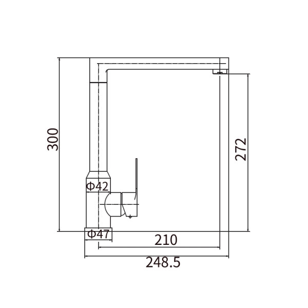 Смеситель для кухни Fashun сатин (A54901)