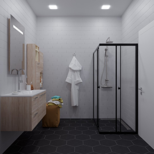 Душевой уголок Triton Вента-Блэк 120x90  стекло прозрачное, профиль черный (DK438)