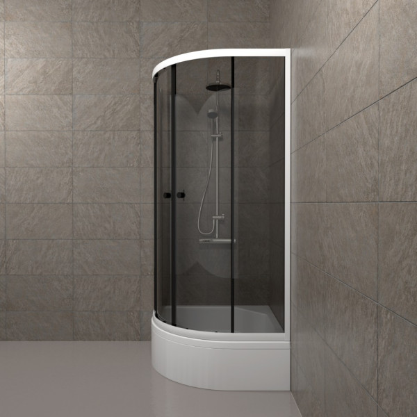 Душевое ограждение Triton Грэй 90x90 стекло тонированное, профиль белый (DK375)