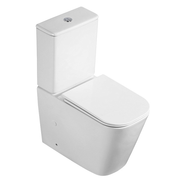 Унитаз напольный Azario Унитаз с сиденьем с микролифтом белый (AZ-1255A)