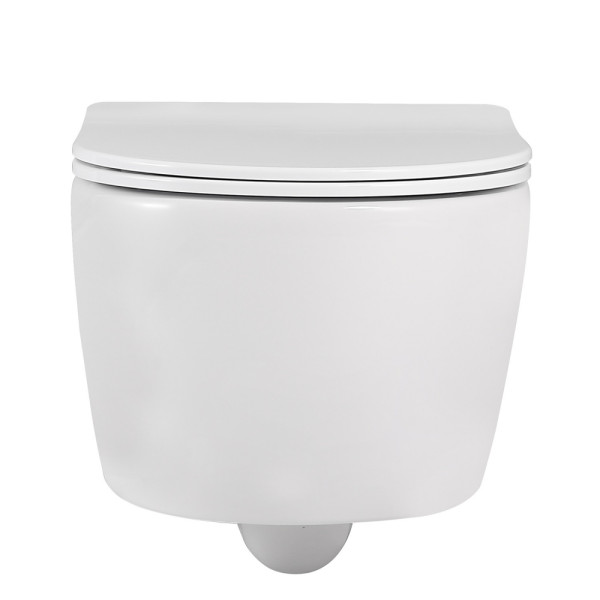 Унитаз подвесной ABBER Bequem белый, безободковый (AC1104)