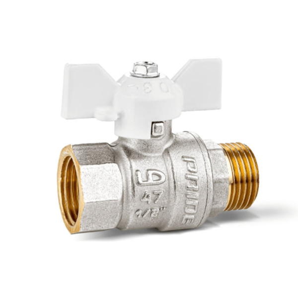 Кран 3/4" ВН шаровый LD Pride белая бабочка (LD 47.302.20 W) Кран 3/4" ВН шаровый LD Pride белая бабочка (LD 47.302.20 W)