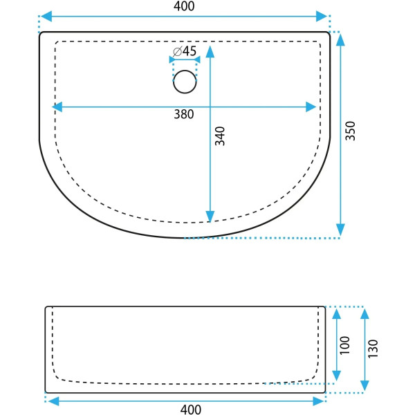 Раковина накладная REA Clara 40x35x13 белая (REA-U0631)