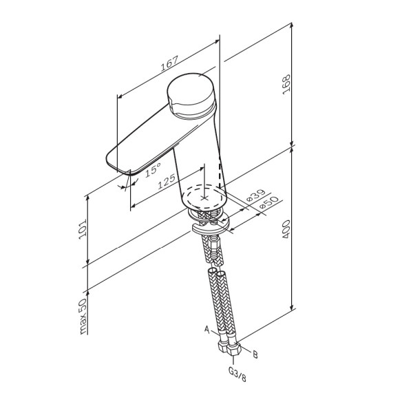 Смеситель для раковины AM.PM Inspire V2.0 черный (F50A02522)