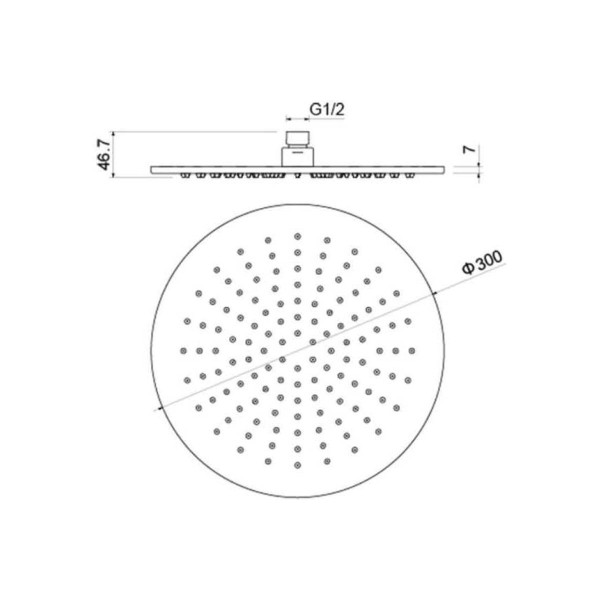 Верхний душ Aquatek 300*7 мм хром (AQ2079CR)