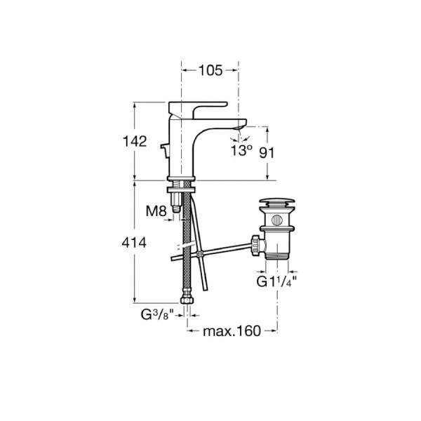 Смеситель для раковины Roca L20 хром (7.5A3A.0.9C0.M)