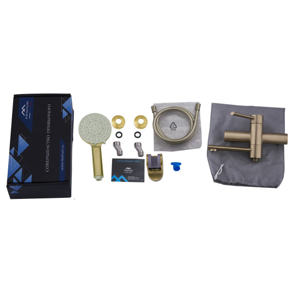 Смеситель для ванны и душа Fashun с душевым комплектом бронза (A53034-21) Смеситель для ванны и душа Fashun с душевым комплектом бронза (A53034-21)