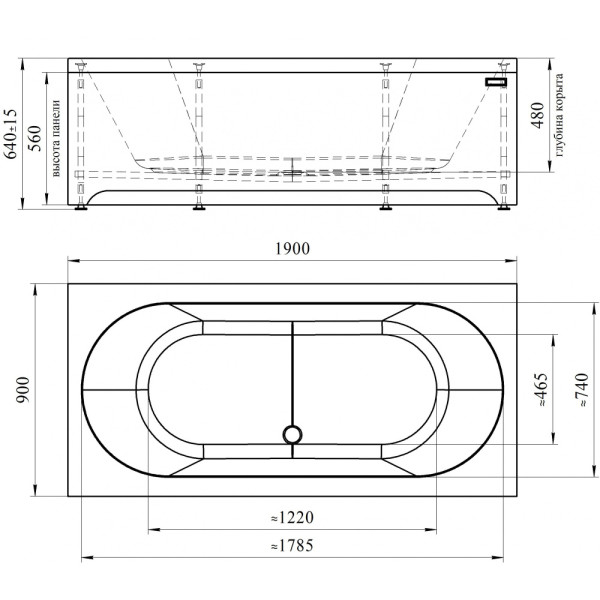 Ванна акриловая Радомир Вальс 1900х900 белая (1-01-0-0-1-194)