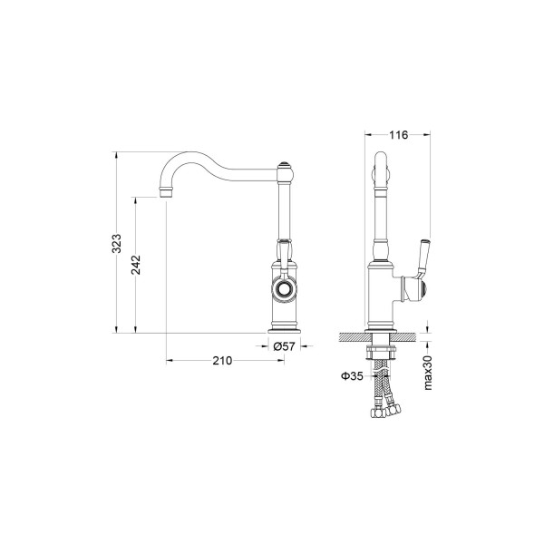 Смеситель для кухни Aquatek Классик золотой (AQ1580PG)