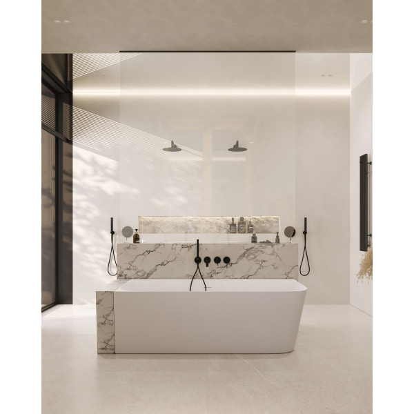 Ванна из искусственного камня Abber Stein 170x75x55 L белая матовая (AS9621-1.7 L)
