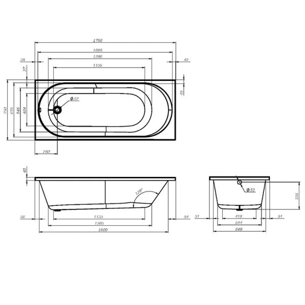 Ванна акриловая AM.PM X-Joy 175x75 белая (W94A-175-075W-A)
