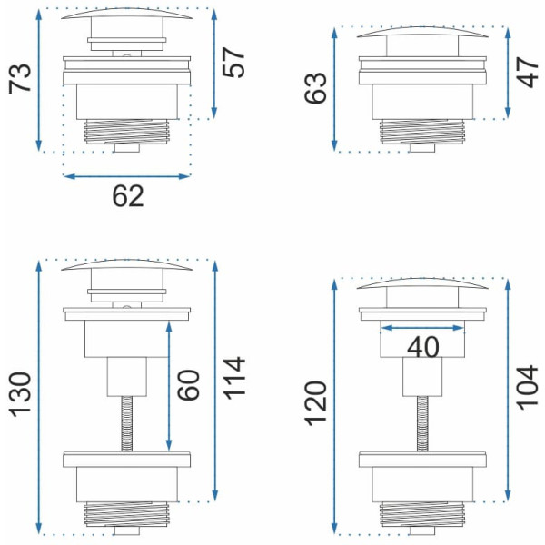Донный клапан для раковины REA клик-клак gold (REA-A2360)