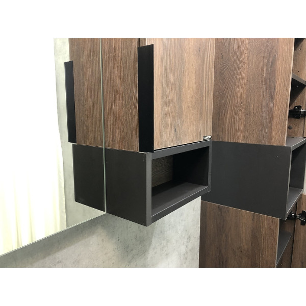 Шкаф зеркальный Comforty Франкфурт 900x160x800 дуб шоколадно-коричневый (00004150529)