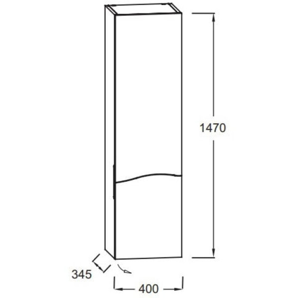 Пенал подвесной Jacob Delafon Sherwood 400x340x1470 R дуб состаренный (EB1836RRU-P13)