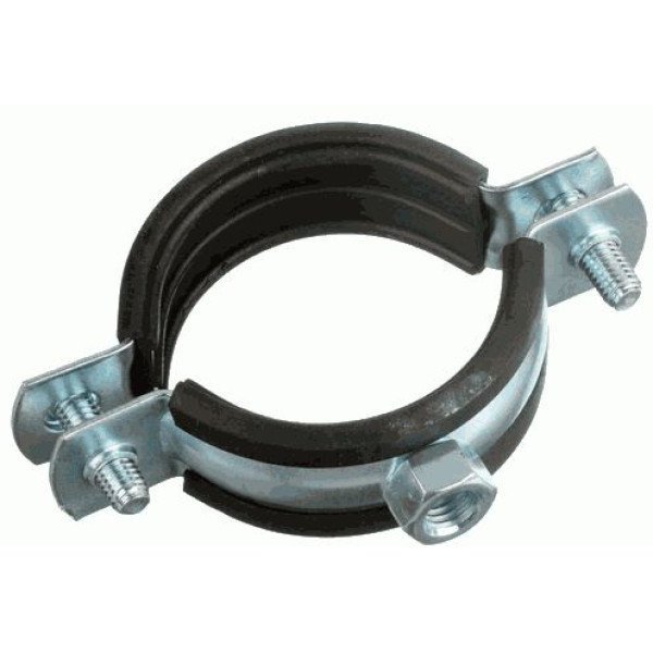 Хомут стальной оцинкованный 5" (132-140 мм.) с резиновым уплотнением TeRma (гайка М10) (24027) Хомут стальной оцинкованный 5" (132-140 мм.) с резиновым уплотнением TeRma (гайка М10) (24027)