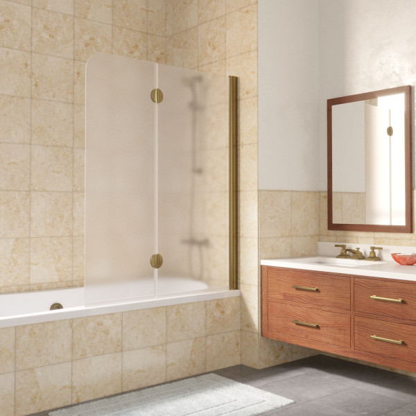 Душевая шторка на ванну Vegas Glass 120х140 E2V 120 05 10 R профиль бронза, стекло сатин Душевая шторка на ванну Vegas Glass 120х140 E2V 120 05 10 R профиль бронза, стекло сатин